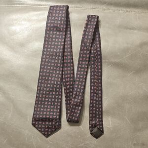 Vintage Simms Black and Red Paisley Patterned Tie